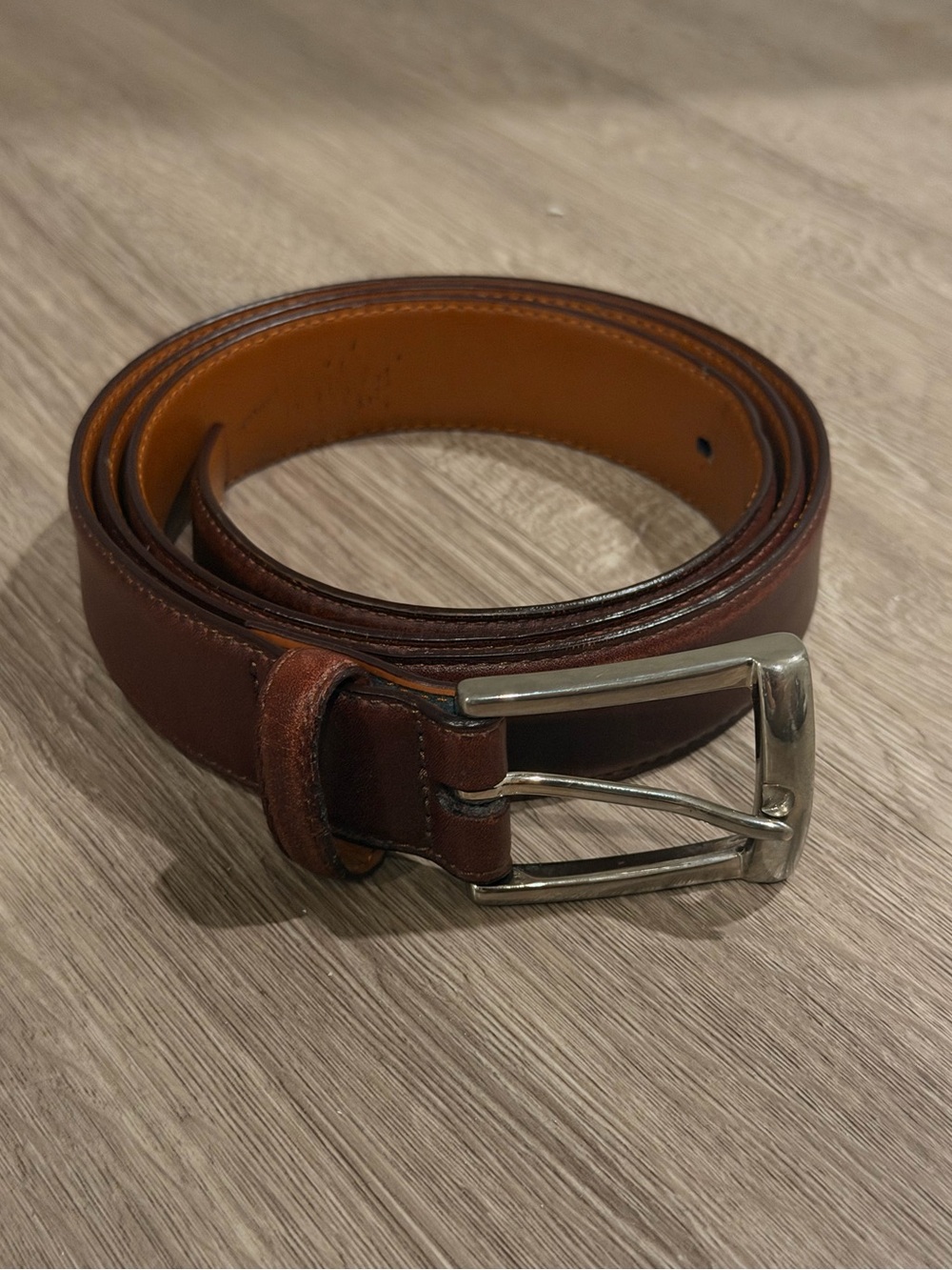 Brooks Brothers Leather Belt Men's size 40 Made in Italy Brown 🇮🇹